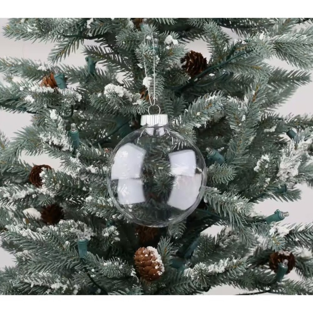 Clear Fillable Christmas Ornaments Craft DIY Decorations Set of 24 Disc Shapes